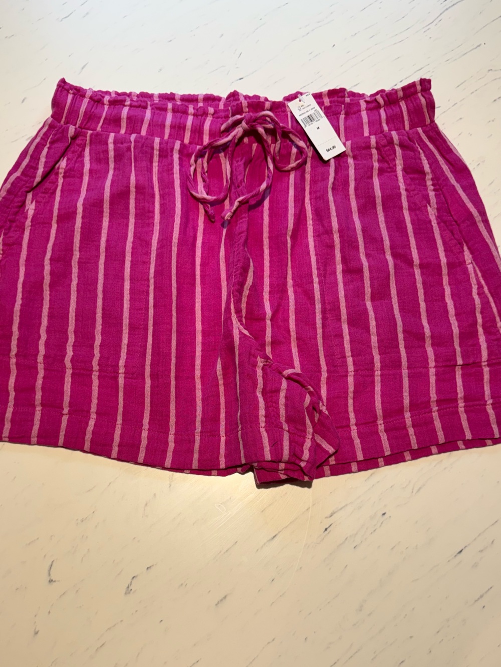 GAP Pink Striped Casual Drawstring Shorts